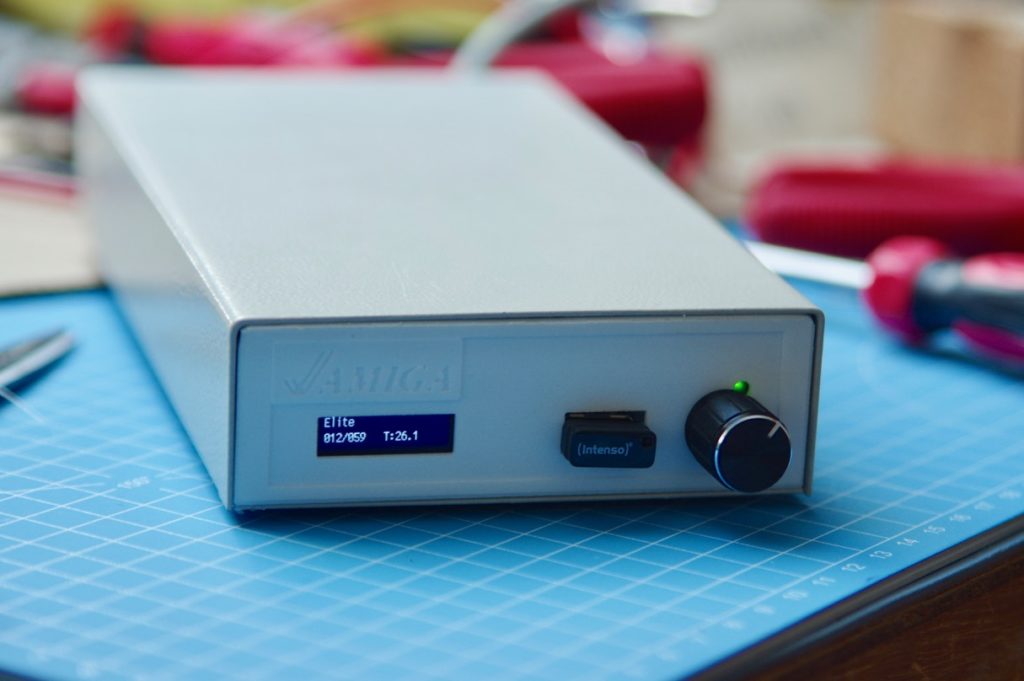 Amiga Gotek extern (Blende, FlashFloppy, OLED & Buzzer Mod f. Floppy
